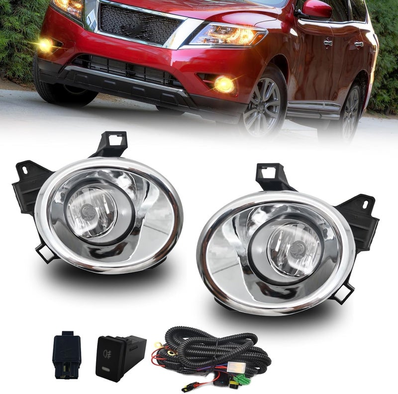 BOXLIGHT Fog Lights for 2013-2016 Nissan Pathfinder Fog Lights with Halogen Bulbs & Assembly Set L&R Side (Halogen Ver.) - Image 1